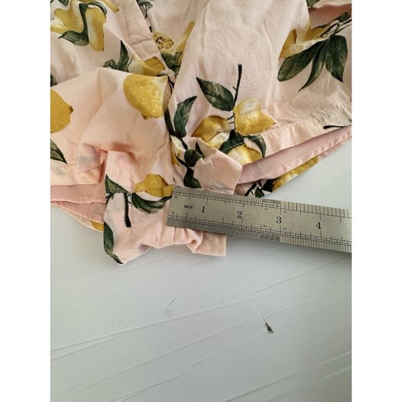 Mackenzie & Me Womens Shorts L Pink 100% Cotton Lemon Print Tuscany Italy Farm - Picture 11 of 12